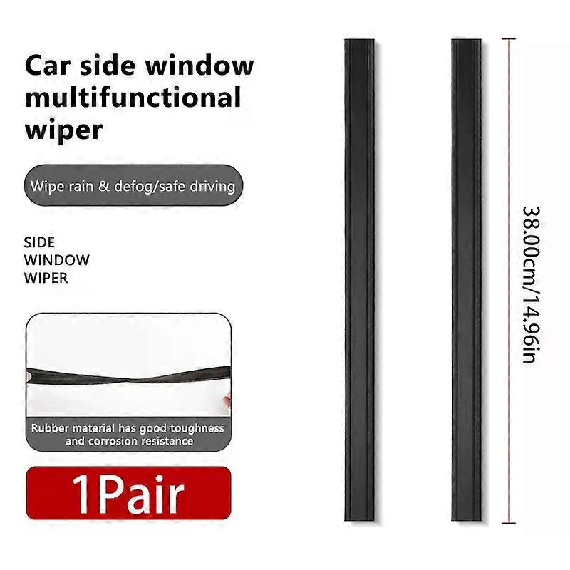 SEAMETAL 2Pcs Car Side Window Wiper Rubber Window Rain/Snow Scraper Waterproof Sealing Strip Car Window Gap Filler Scratch-Free