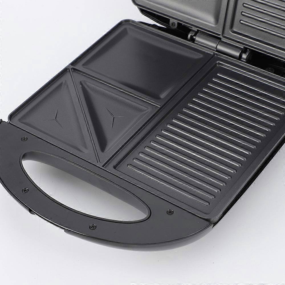Gaufrier de machine à griller 1400W avec revêtement antiadhésif en fer et nettoyage facile Plaque chauffante électrique en forme de 3 en 1 Sandwich aux œufs Poêle chauffante multifonctionnelle