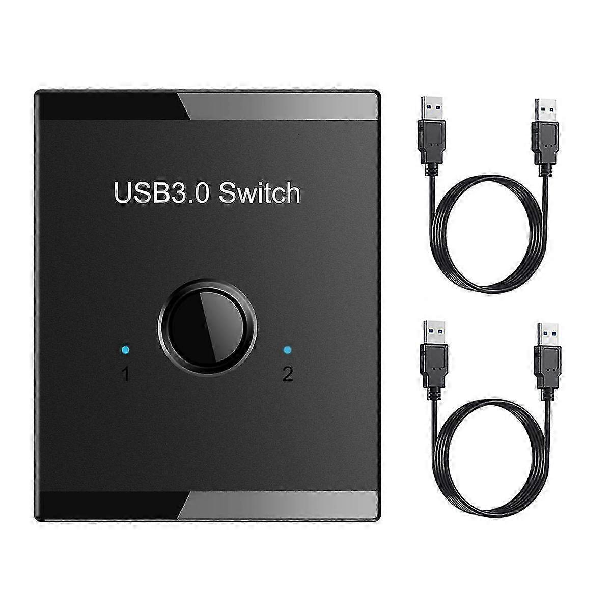 KVM USB HUB 3.0 Switcher Selector KVM Switch for PC Keyboard Mouse Printer 1 PC Sharing 2 Devices