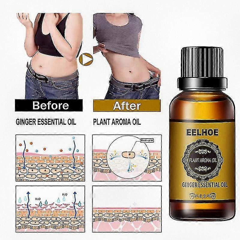 30ml Ginger Essential Oil for Body Massage, Anti-Aging and Lymphatic Detoxification, Pure Plant Extract for Enhanced Wellness