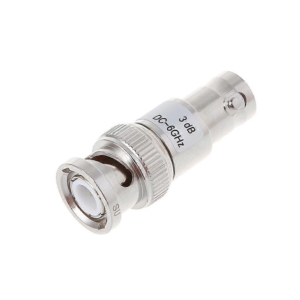 3W BNC Coaxial RF Fixed Attenautor DC-6GHz Straight Adapter ATT:3-30dB  slive