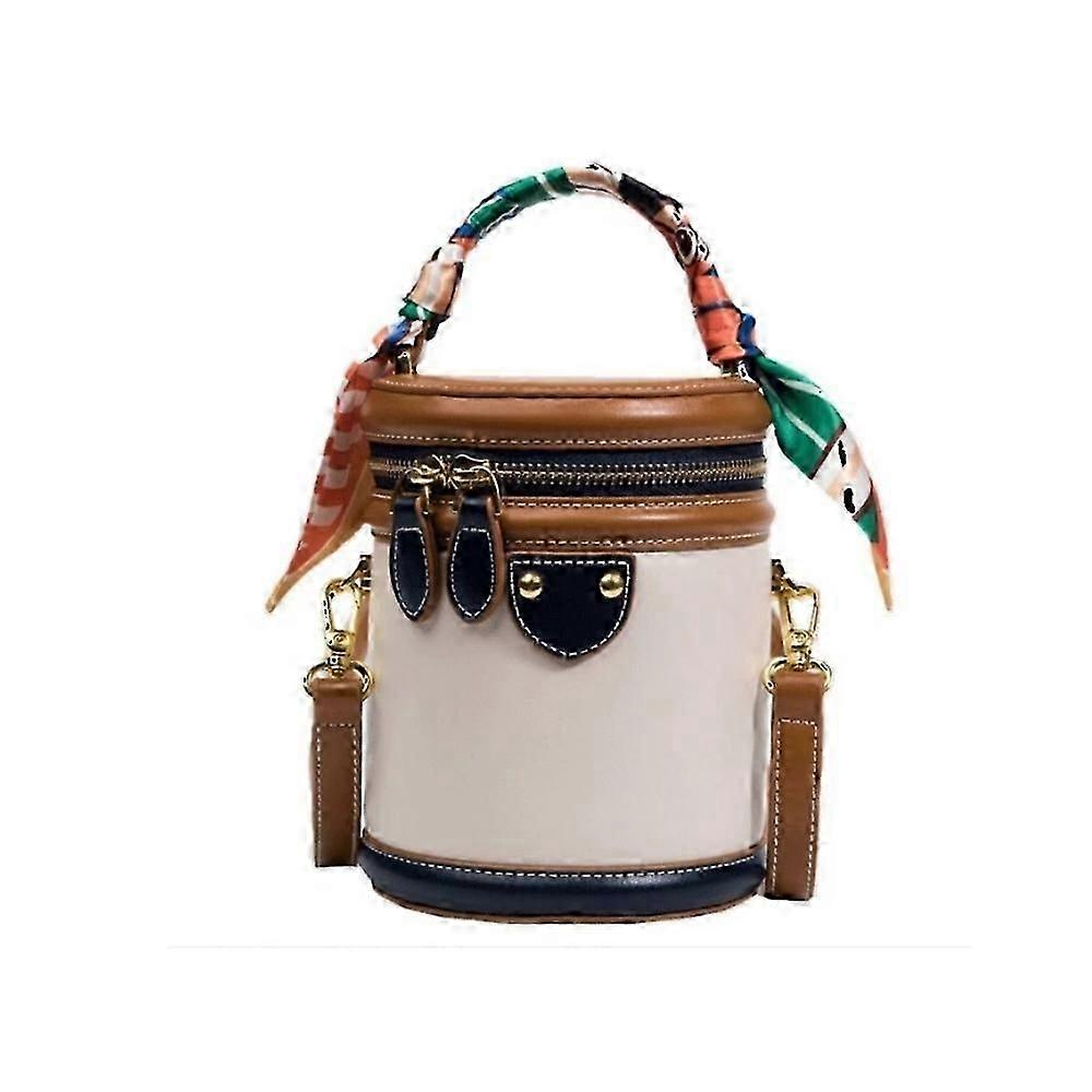 2025 حقيبة اسطوانة تصميم صيفية جديدة ، حقيبة دلو Colorblock للنساء