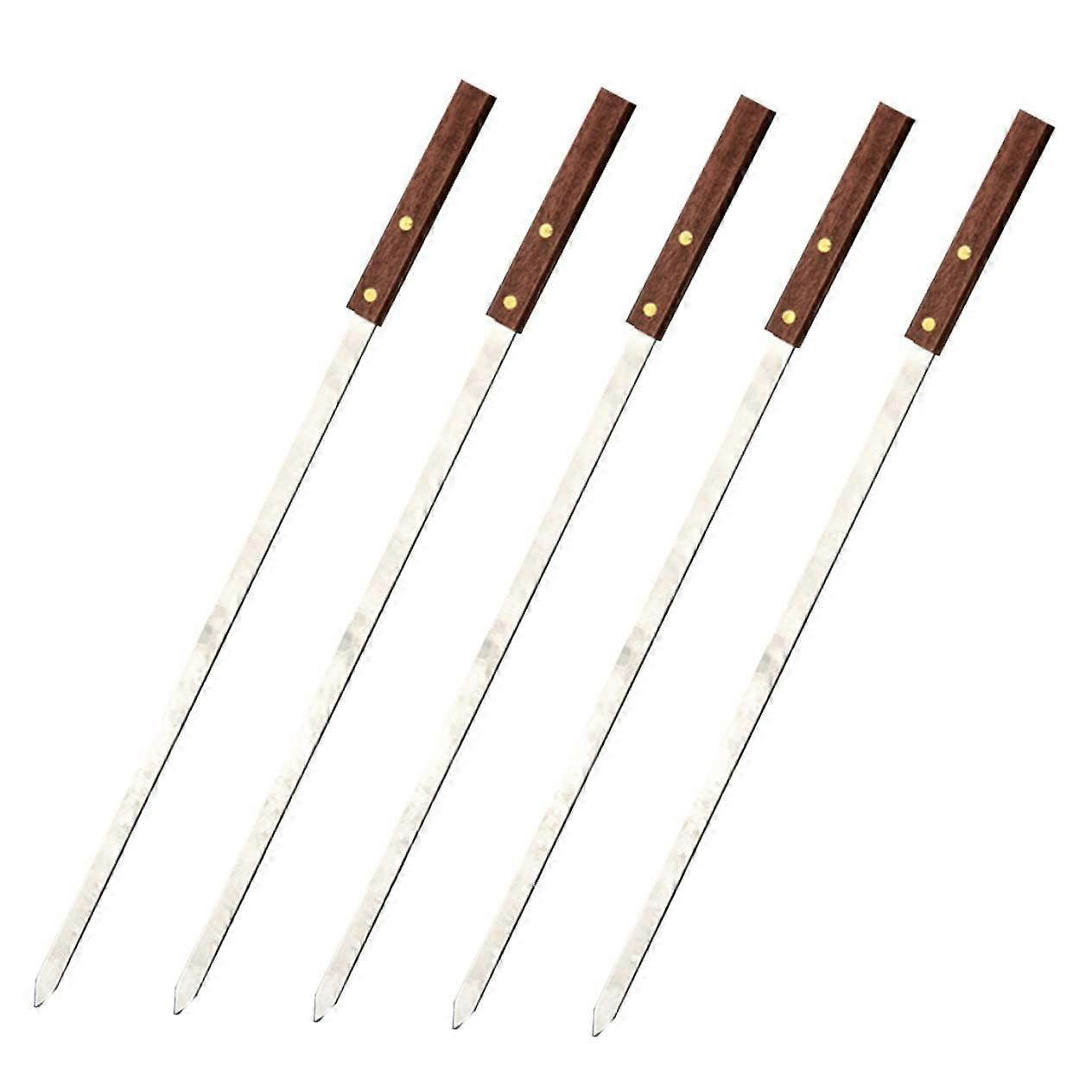 Barbecue Skewers Grill Accessories Rustproof Stainless Steel Bamboo