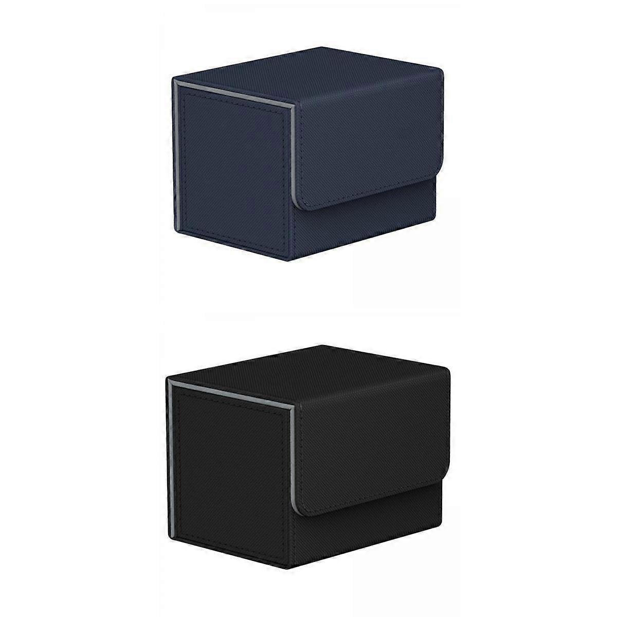 2x PU Leather Slotted Deck Card Case Organizer Holds 130