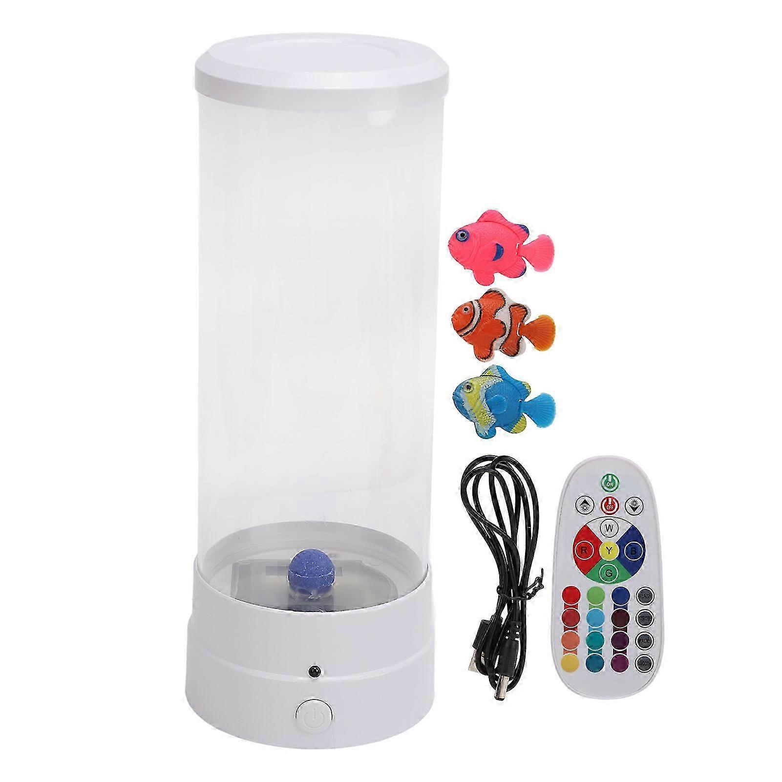 Bubble Fish Lamp 8 Color Changing Decorative Quiet Desktop LED Aquarium Tank Sensory Night Light with Remote Control 2025