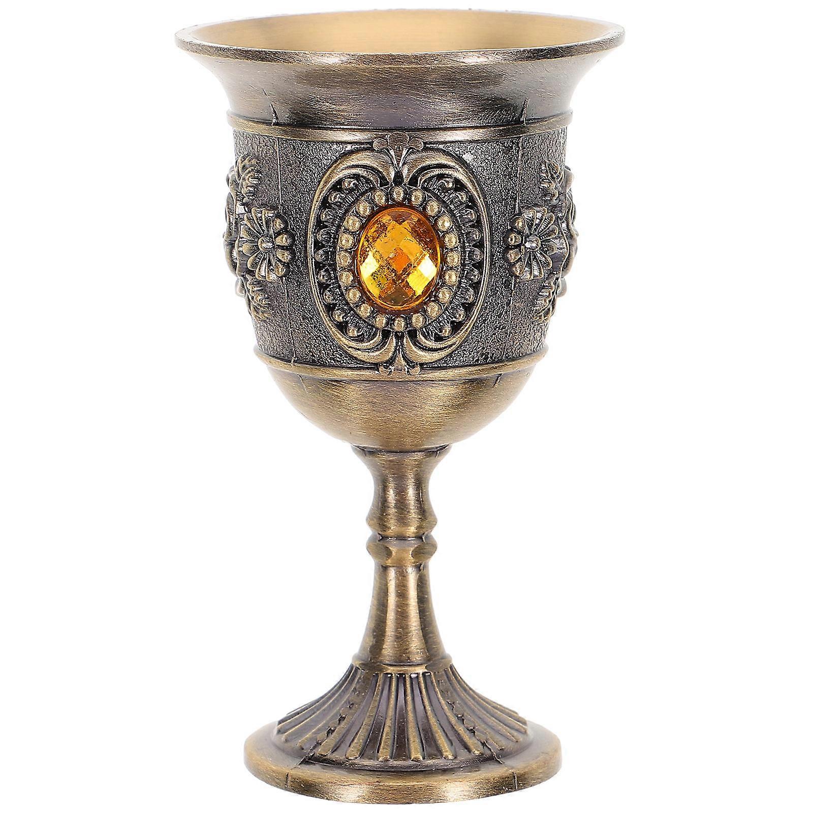 Golden Tin Alloy Wine Cup for Storage with Craftsmanship and Stylish Design 1 Pc