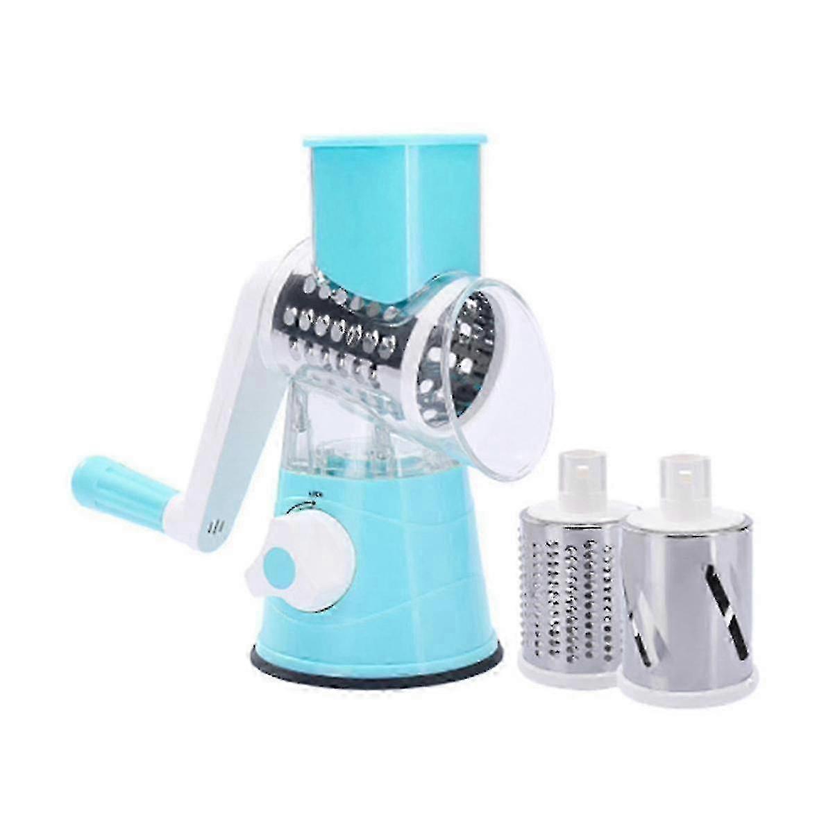 Multifunctional Vegetable Cutter with 3 Blades, Square Roller Type, Removable - Blue