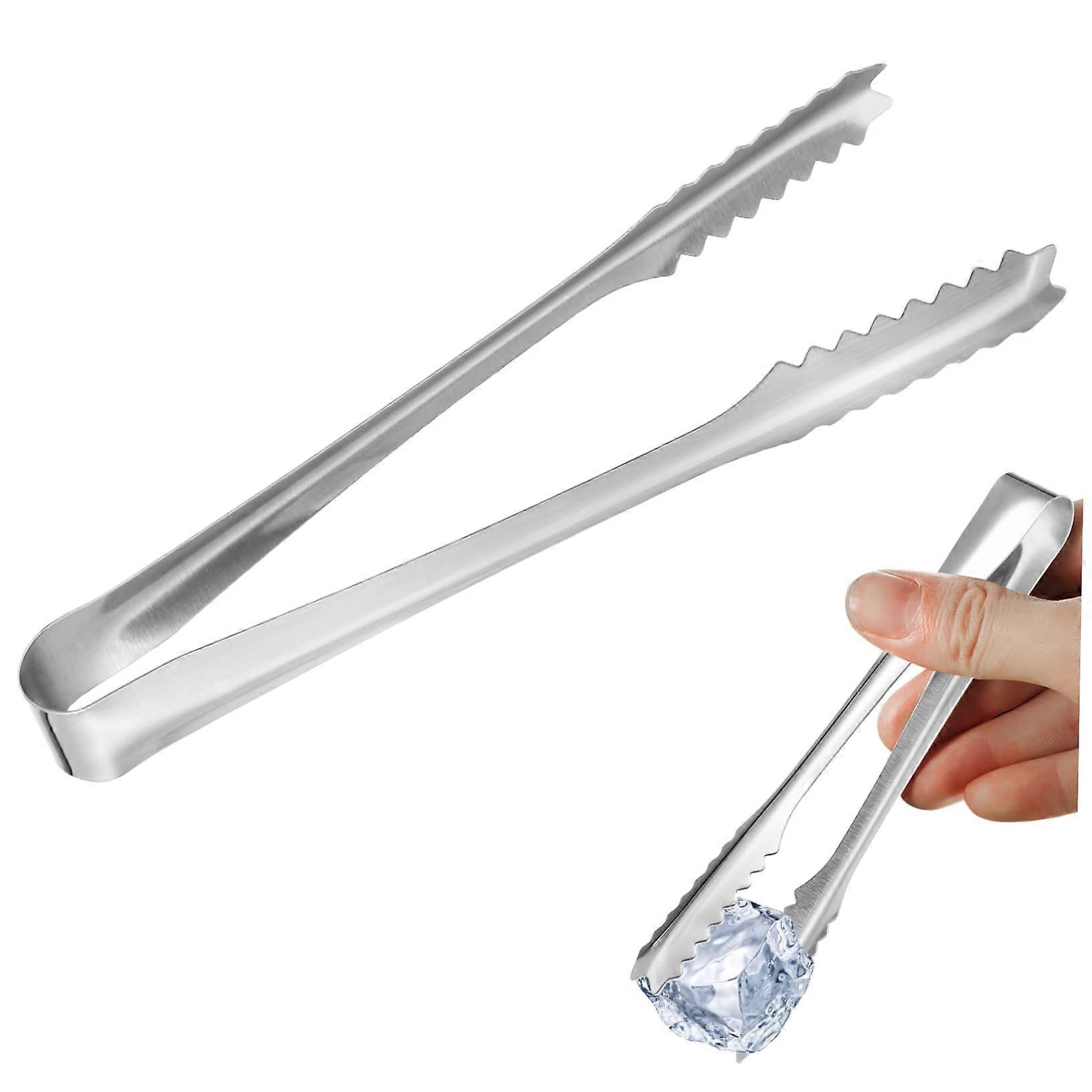Multifunctional Stainless Steel Ice Tongs with Practical Handle for Ice Cubes, Sweets and Snacks for Parties and Buffets