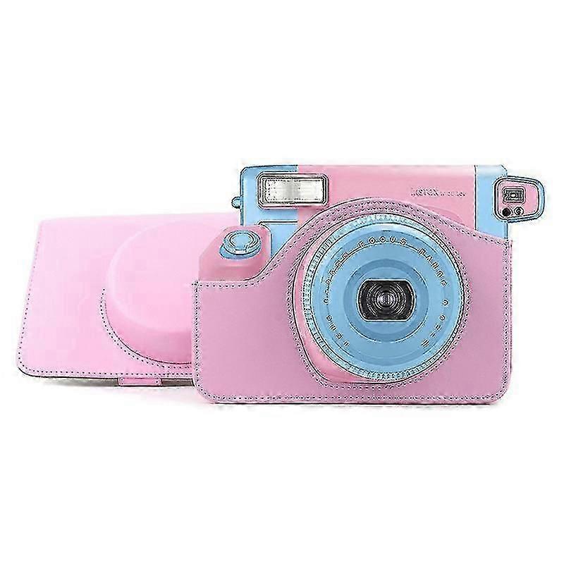 富士フイルム Instax Instax ワイド 300 インスタント カメラ PU レザー キャリング ケース 5色 ピンク ブラウン ブラック ブルー グリーン