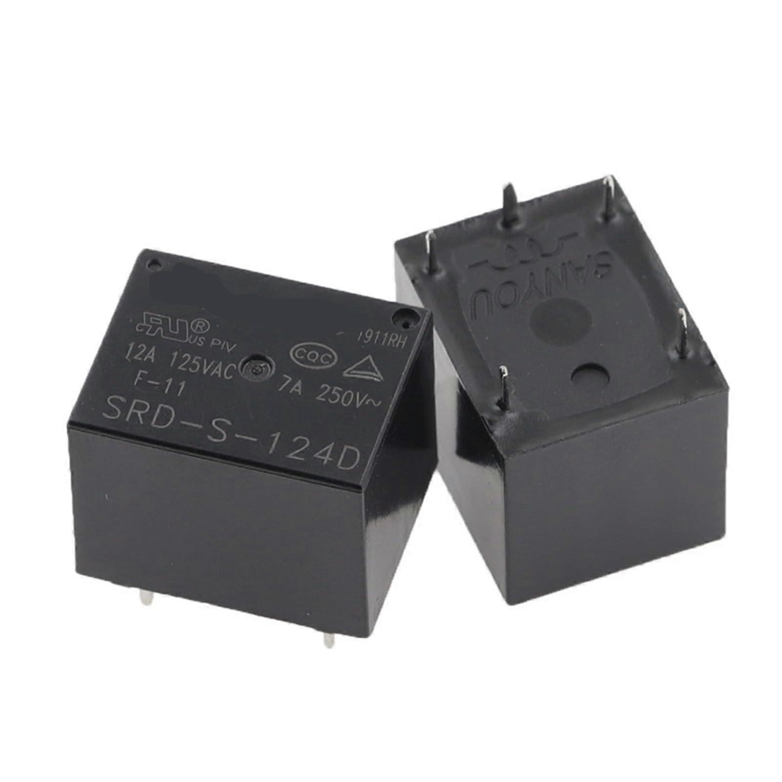 5Pcs 5V 12V 24V DC Relays SRD-S-105 SRD-S-112 SRD-S-124 10A 5PIN Relay Modules for Automation Control