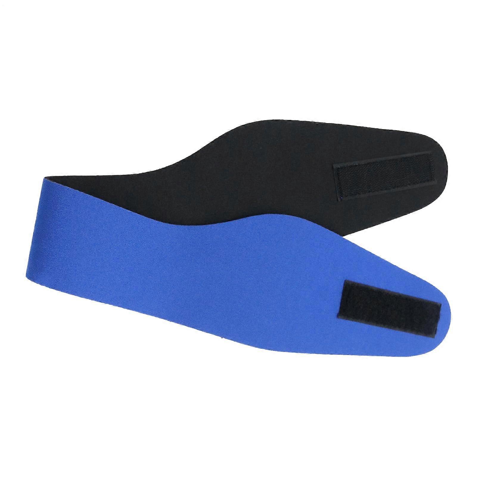 Adjustable swimming band with ear protection for swimmers, children adults Blue