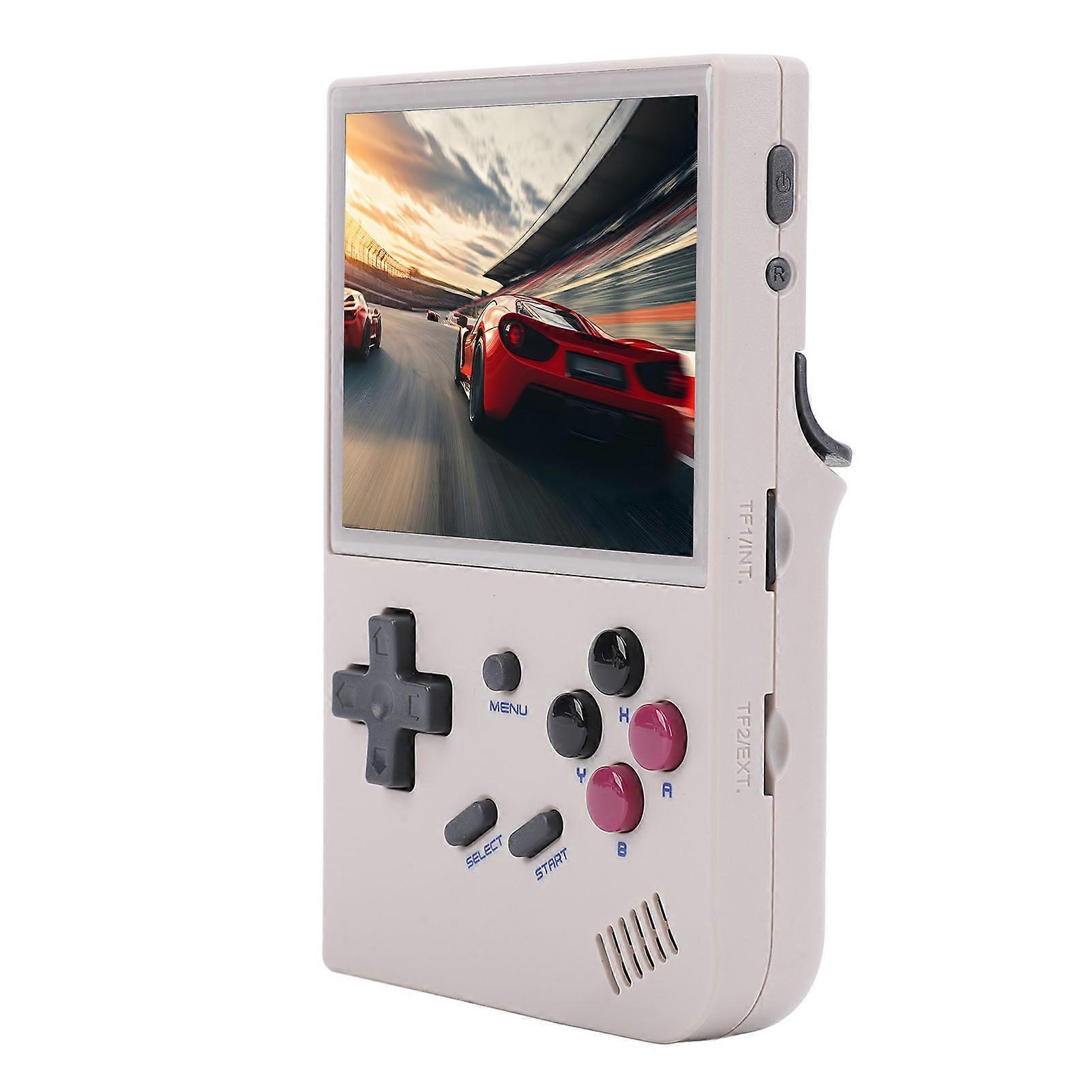64GB Retro Handheld Game Console with 3.5 Inch IPS Screen 640x480 Support Gamepad High Definition Multimedia Interface TV Output Vintage Grey 