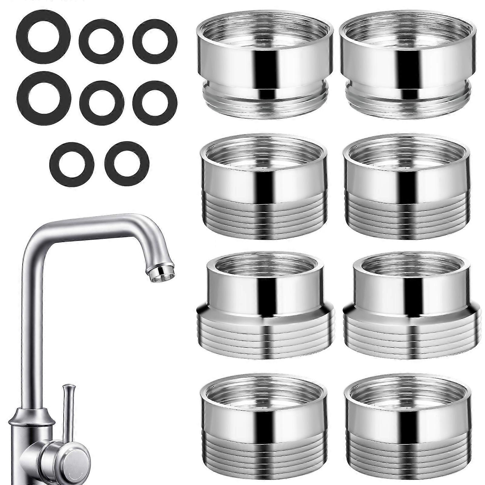 8 Piece Faucet Adapter Kit with Multiple Threads for Easy Male to Female Sink to Hose Connection – Water Filter Mount Adapters for Kitchen, Bathroom,
