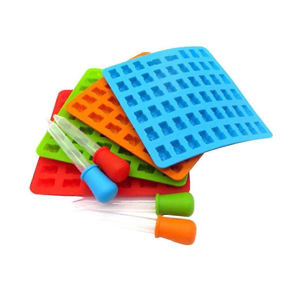 Bear Molds Silicone Candy Tray For Cookies Chocolate Candy 4 Sets 15.5 X 16 X 1.2cm Blue Red