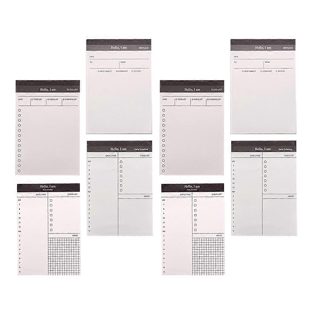 Do List Notepads Paper Material Note-Taking Scheduling 4.91x3.34in 8Pcs