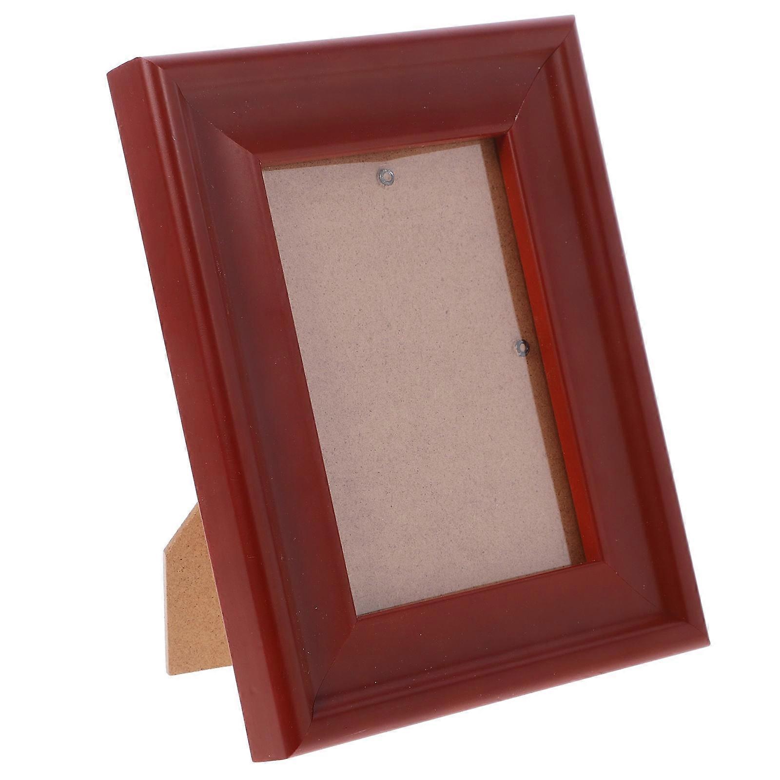 Desk Frames for Office Rustic Wooden Picture Frame Rectangular Shape Card Holder 1Pcs