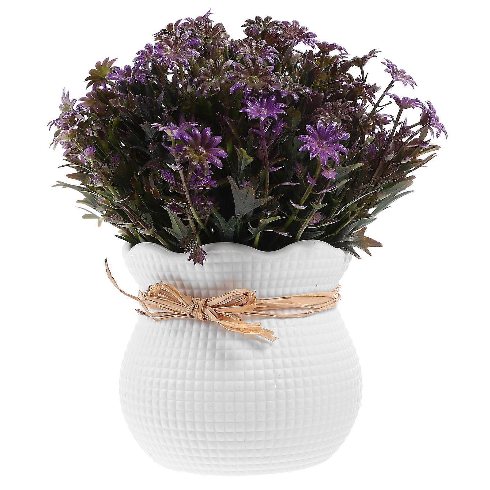 Simulated Potted Plants Artificial Flower Bonsai Room Decor Purple 9X17CM Realistic Appearance 1Pack