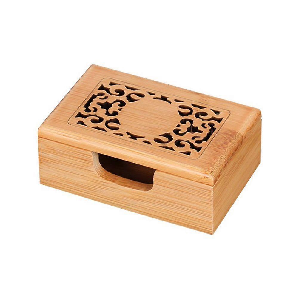 1PC Creative Business Case Hollow out Name Storage Box Bamboo Name Holder for Office