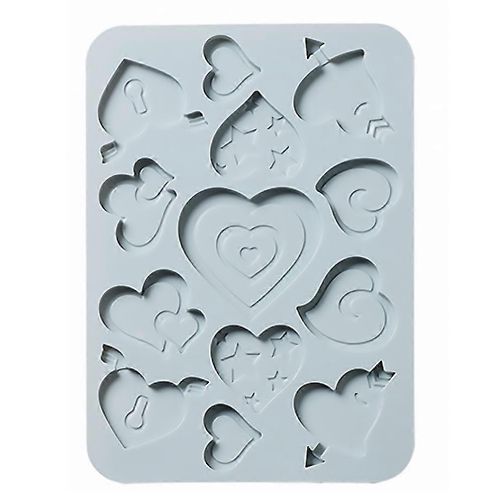 Silicone Cake Mold Love Shape Cookie Molds Non Stick Surface Blue 1Set