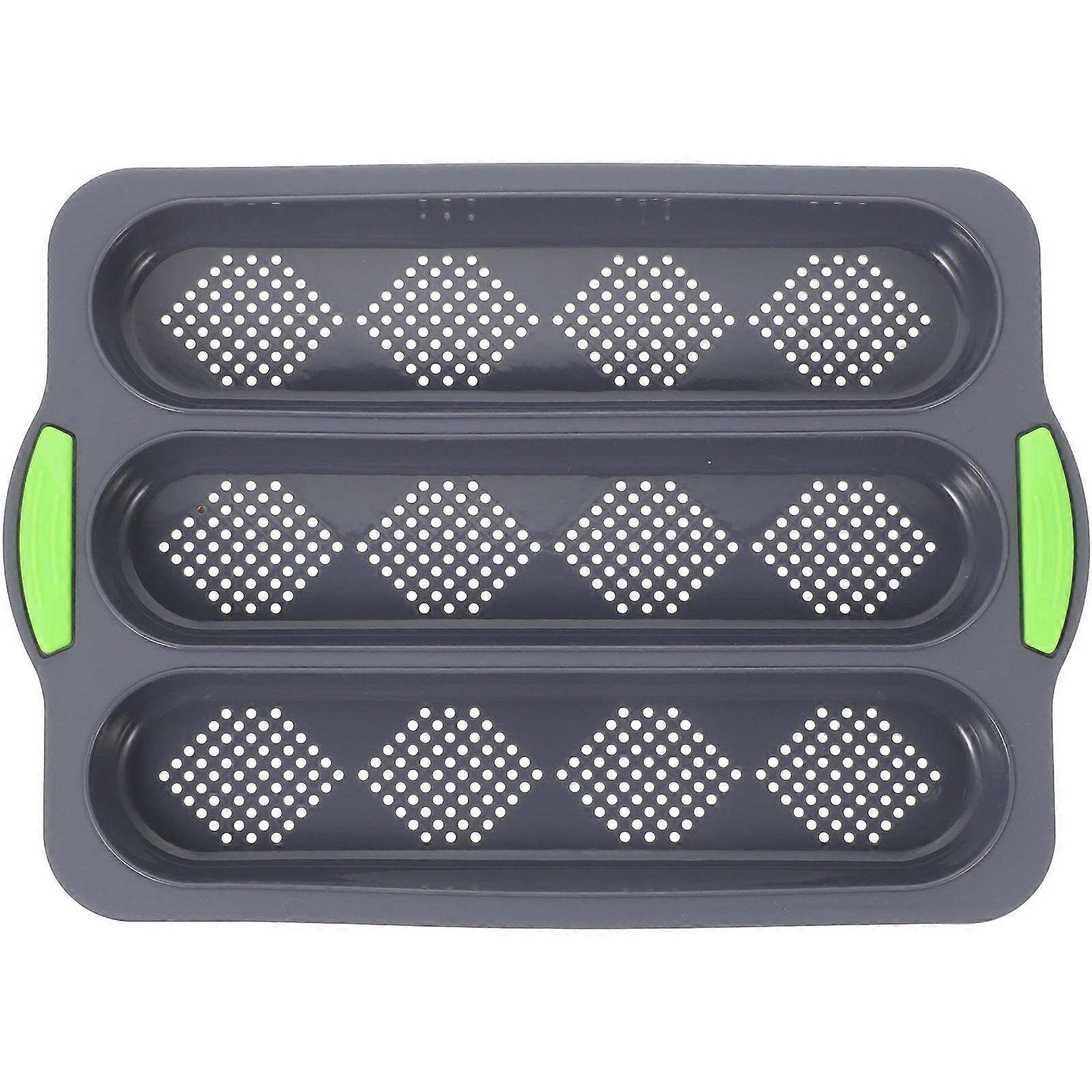 Silicone Baking Pan Non-Stick Three-Slots For Home Kitchen 1Set