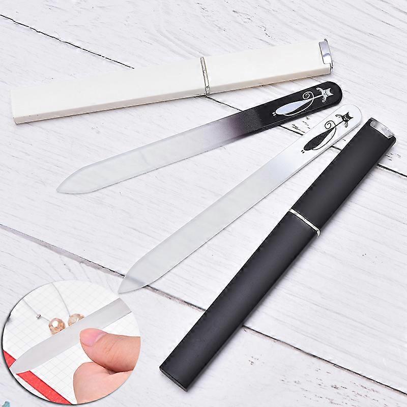 2pcs/set Durable Glass Nail File Manicure Polishing Buffer Sand