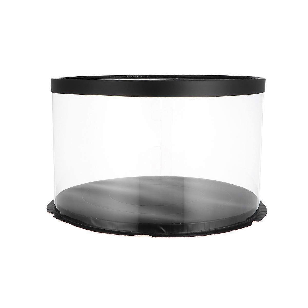 Cake Container Round Cake Box Elegant Dessert Packaging for Home Use Black 10inch 1Set