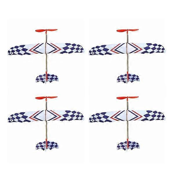 4x Elastic Rubber Band Powered DIY Foam Airplane Model Kit Aircraft Educational Toy