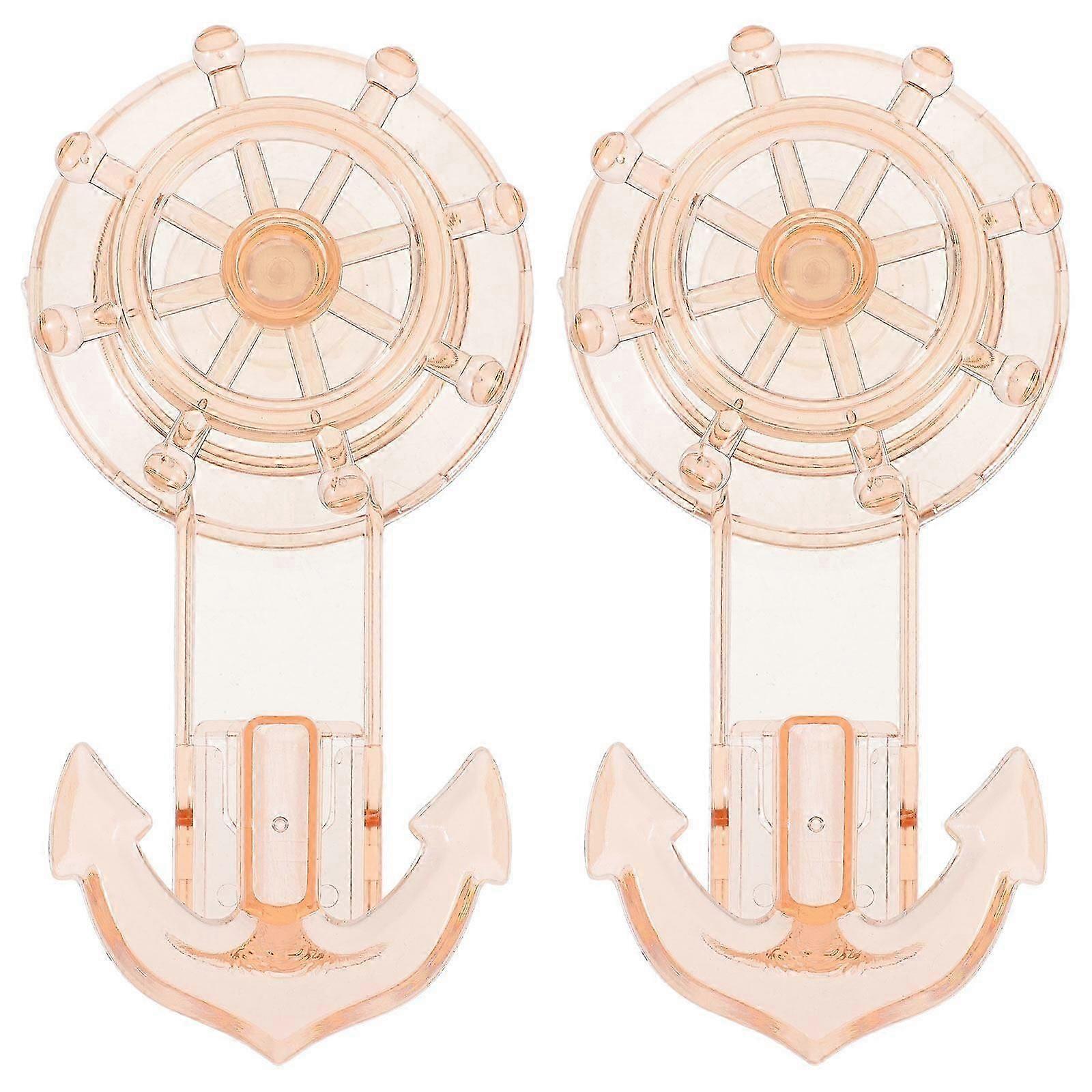 2pcs Rotary Suction Cup Hooks Anchor Rudder Traceless Bathroom Storage Hooks