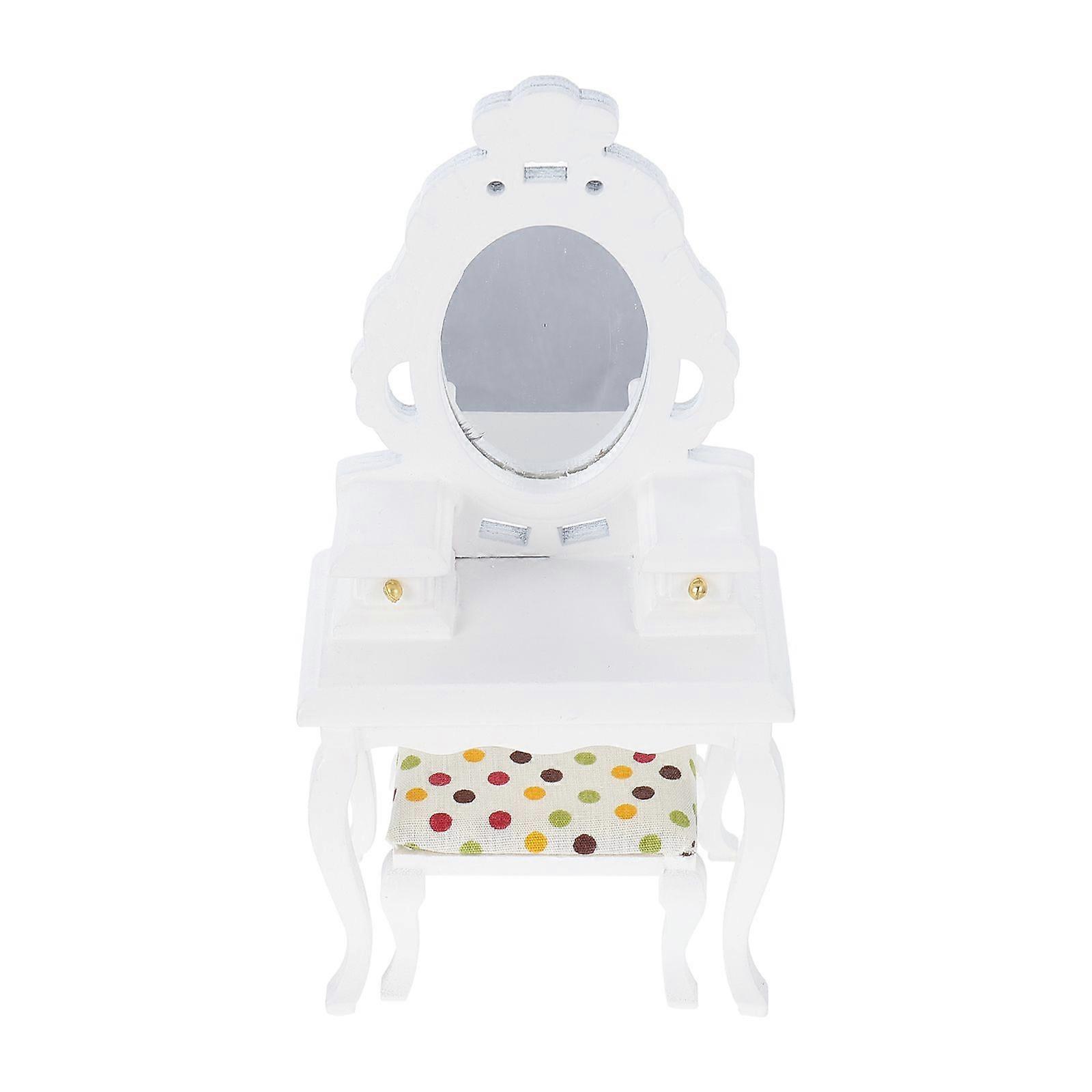 1 Set Miniature Dressing Table Dressing Table Toy Mini Stool Miniature Dresser Model