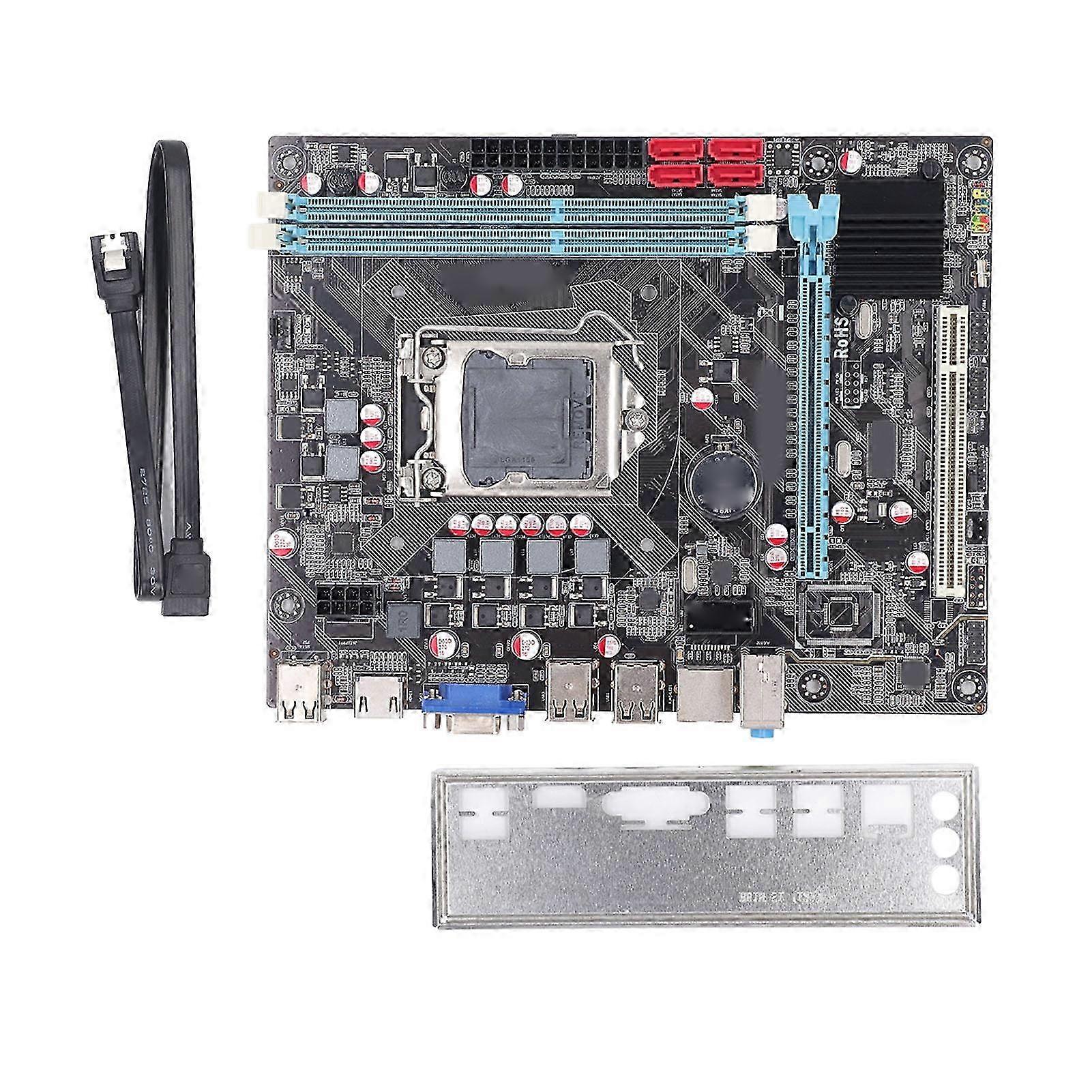 Moederbord voor computers met DDR3-ondersteuning, 1 PCIex16-slot, 4 SATA2.0-poorten, 6 USB2.0, 1000M-netwerk, 24PIN-voeding Compatibel met LGA 1156