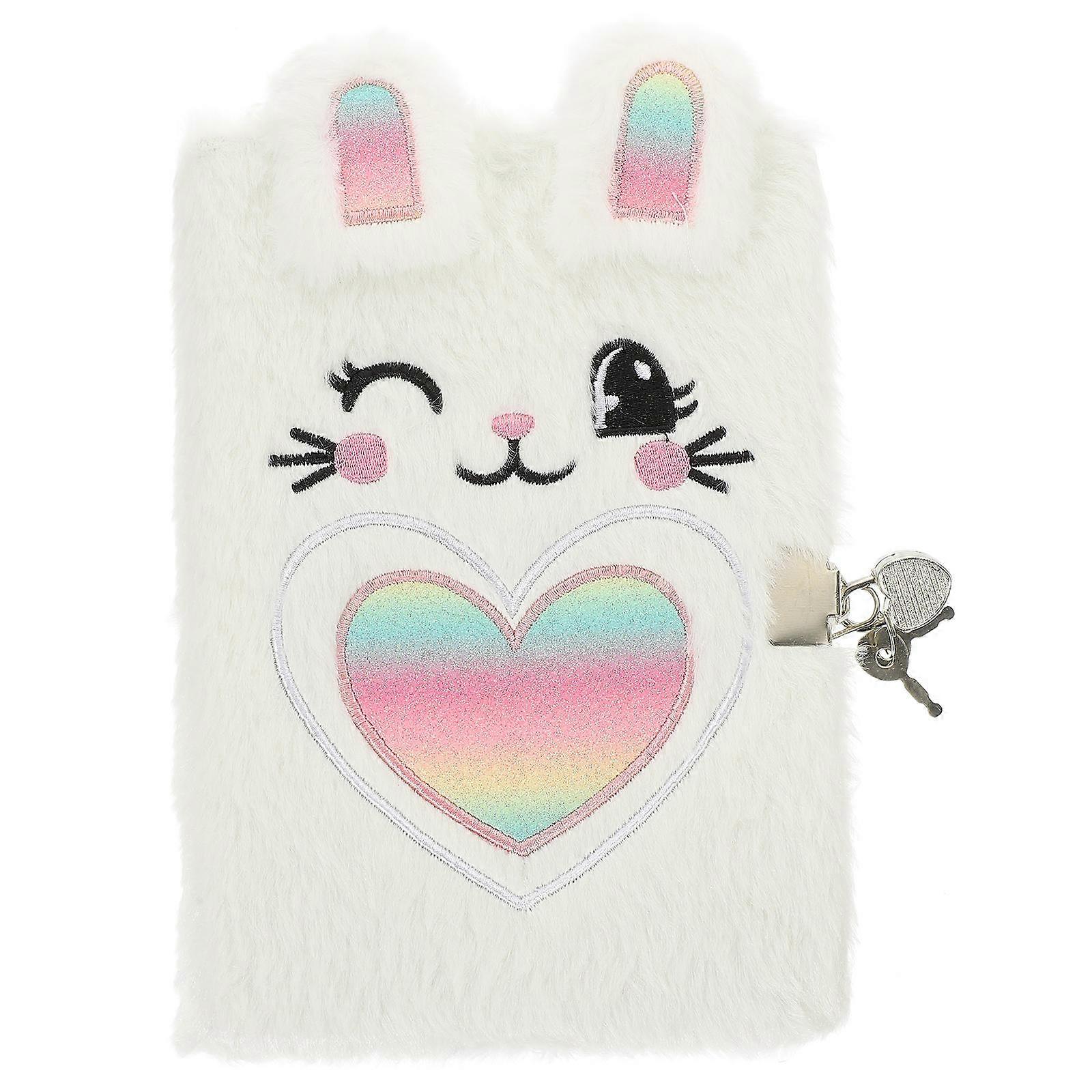 Fuzzy Notebooks Girls Daily Use Notebook Lint Material Office School 8.45x5.82x0.79in 1Pcs