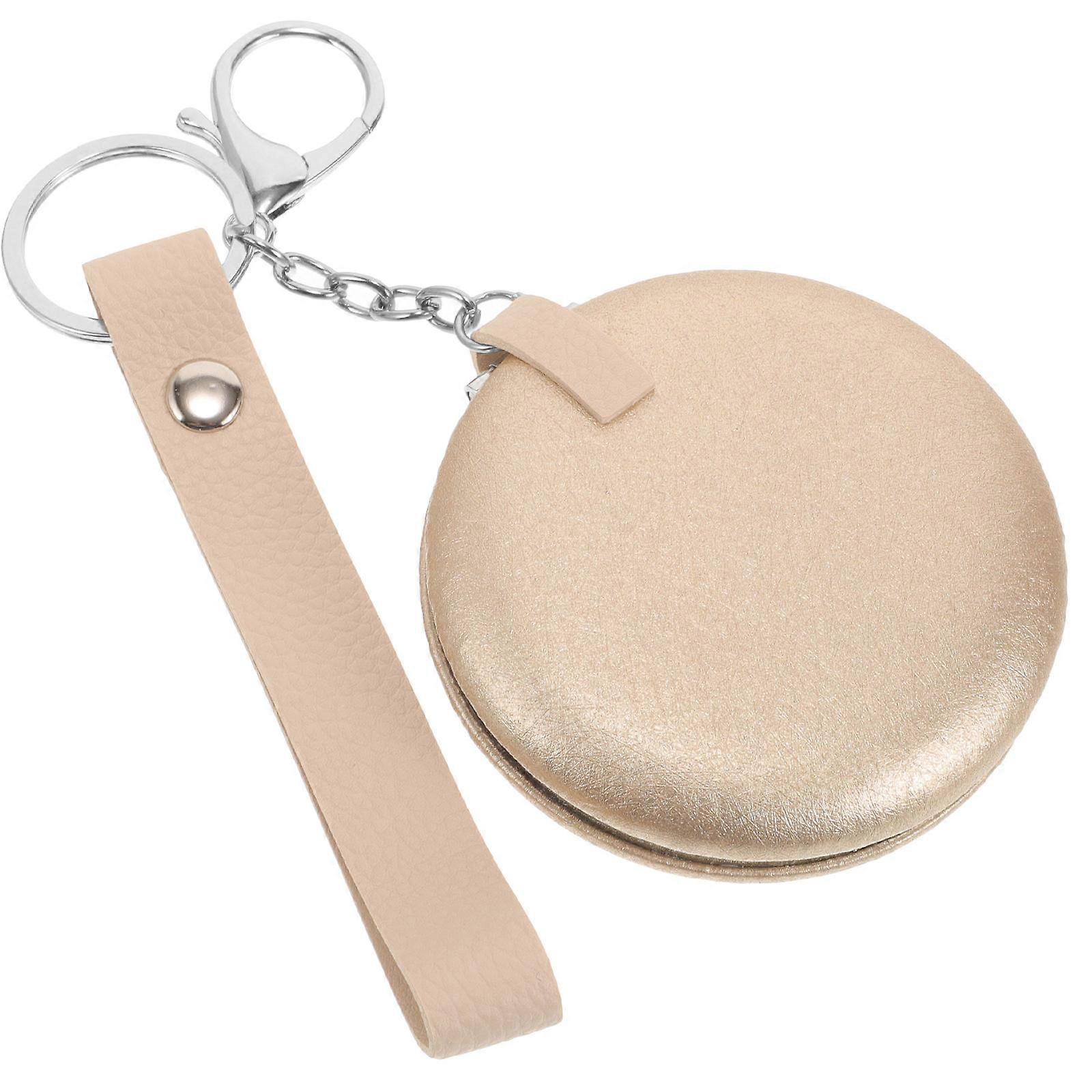 1Pc Portable Mini Mirror Keychain Pendant Folding Double Sided Mirror