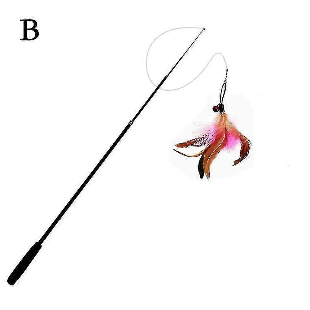 Feather Cat Toy with Extra Long Carbon Fiber Fishing Rod for Cats