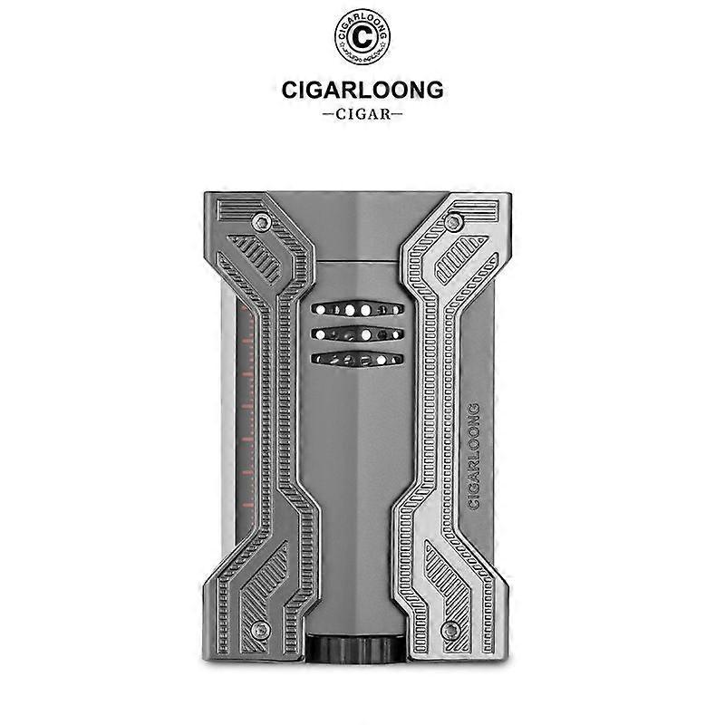 Cigar Lighter Windproof Direct Impact Fire Control Visual Gas Viewing Window Gift Box Packaging Lighter