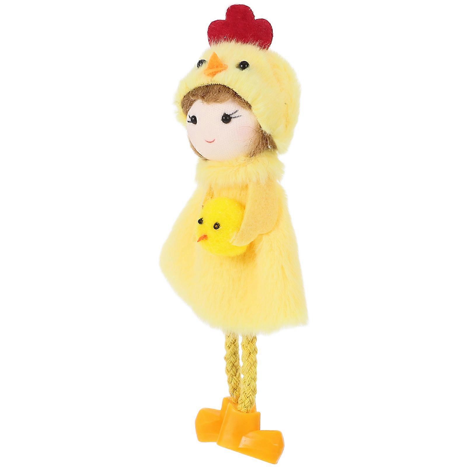 Girl Plush Doll Pendant Small Chicken Decoration 15.00X8.00X4.00CM 1Set