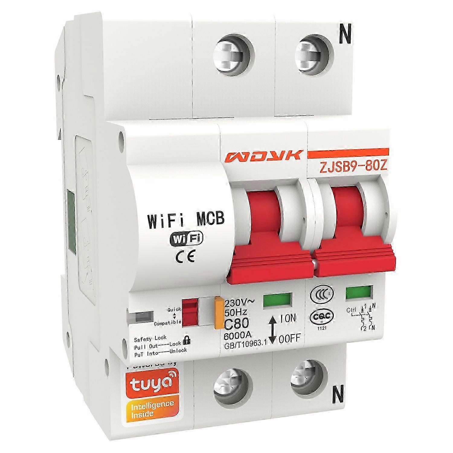 Tuya Smart WiFi Schutzschalter Fernbedienung Intelligenter Schalter für Smart Home 10A - 80A 2P