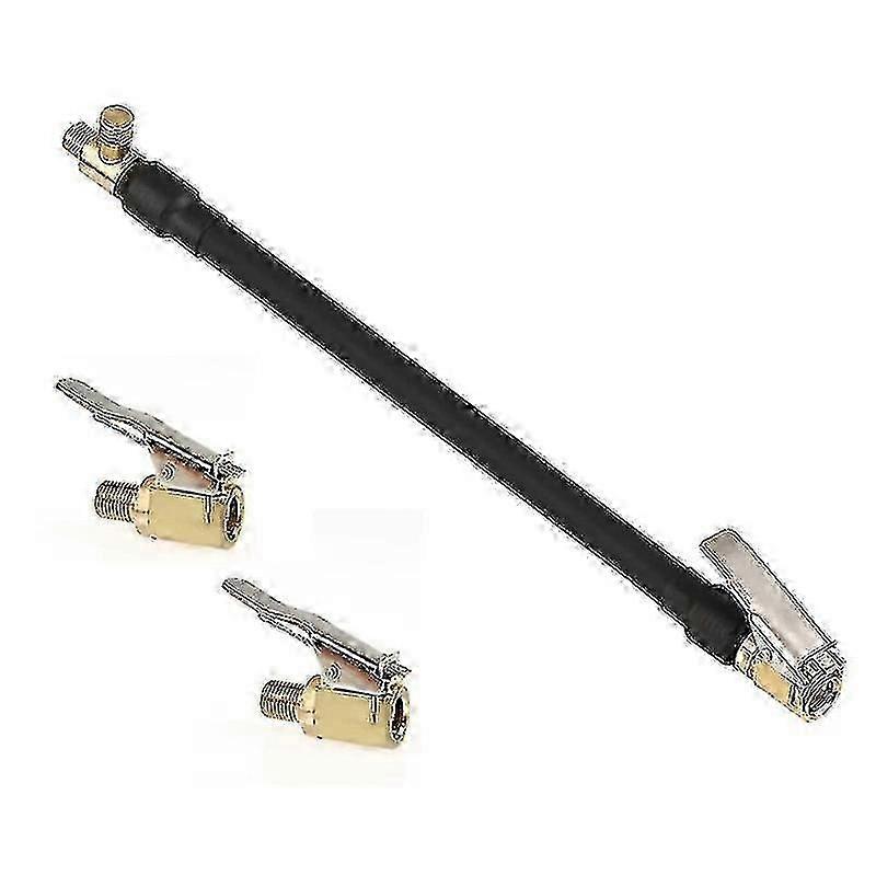 30 cm Valve Extension Set Inflator Pump Hose with 2 Universal Valve Adapters for Cars, Bicycles, and Motorcycles