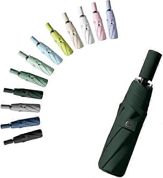 Folding umbrella with automatic opening and closing, coated fabric barrier on handle, compact umbrella, sun protection UPF 50 UV protection 99.9%