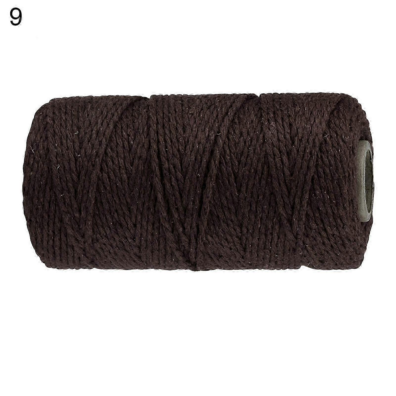 1 Roll 2mm Colorful Colorfast Soft Twisted Cotton Macrame Yarn For Knitting