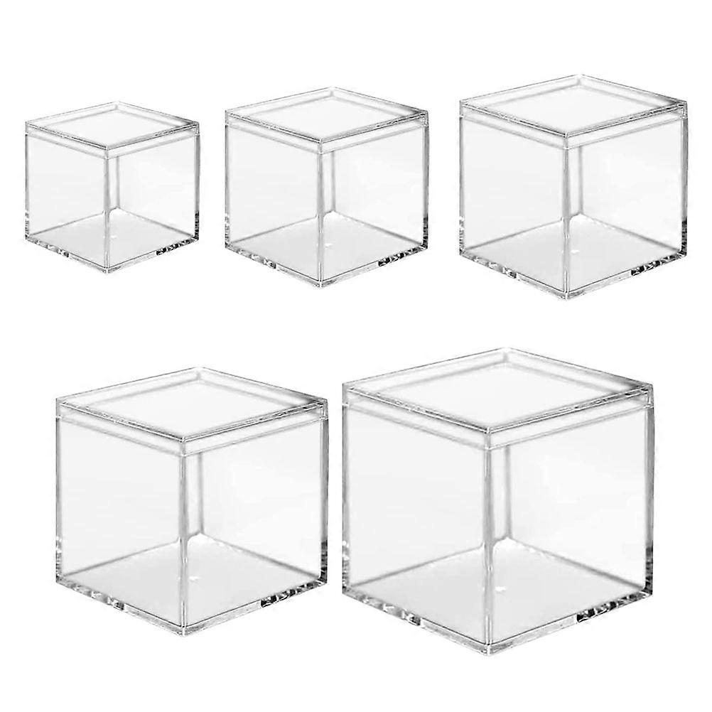 Empty Candy Boxes Transparent Acrylic Sweets Holder For Small Items 5Pack