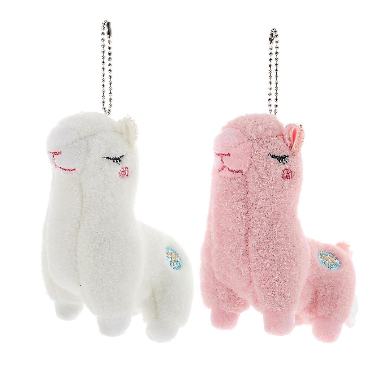 Plush Alpaca Keychain Pendants Soft Stuffed Animal Bag Charms for Keys and Bags, Cute Fluffy Decor and Stress Relief