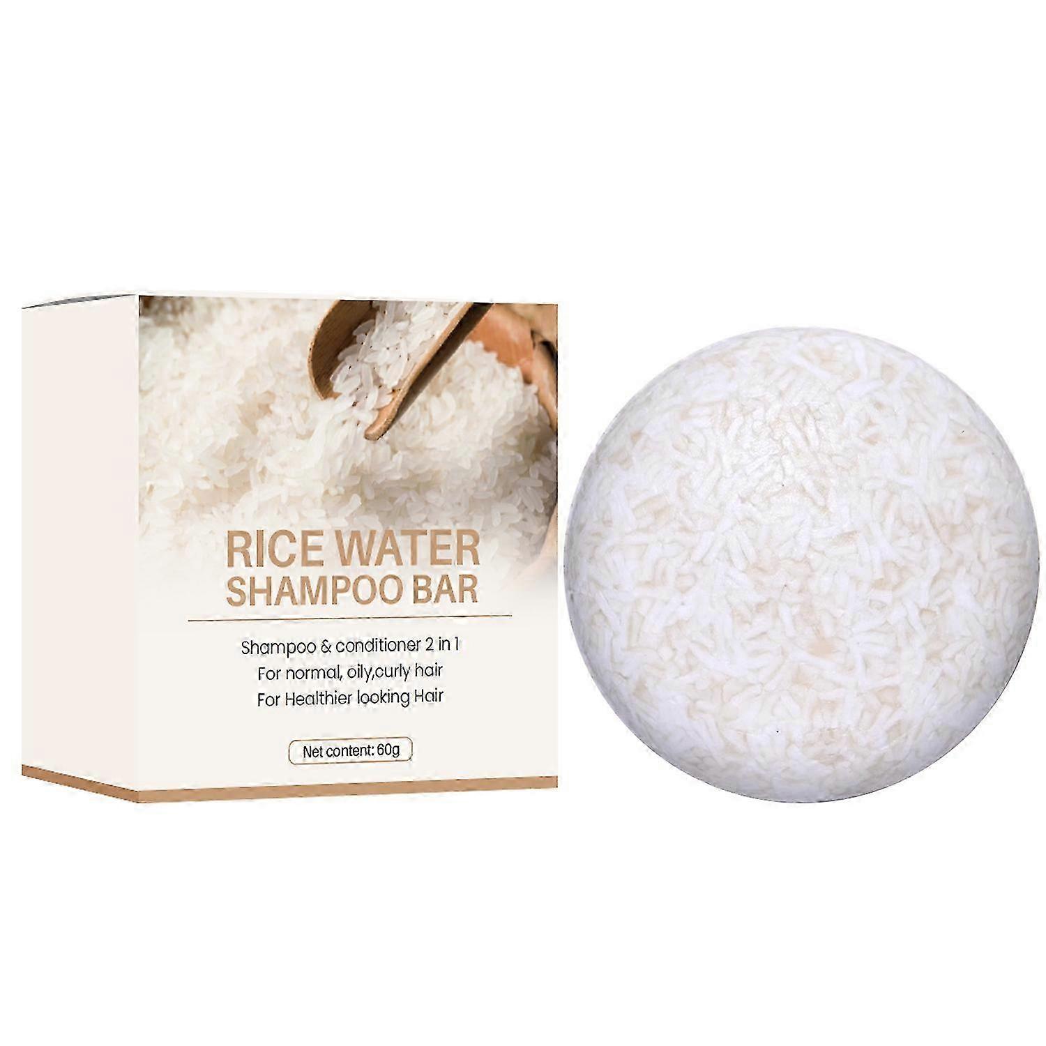 Rice Water Shampoo Bar for Hair Growth, 2 in 1 Natural Rice Shampoo and Conditioner Bar for Thinning