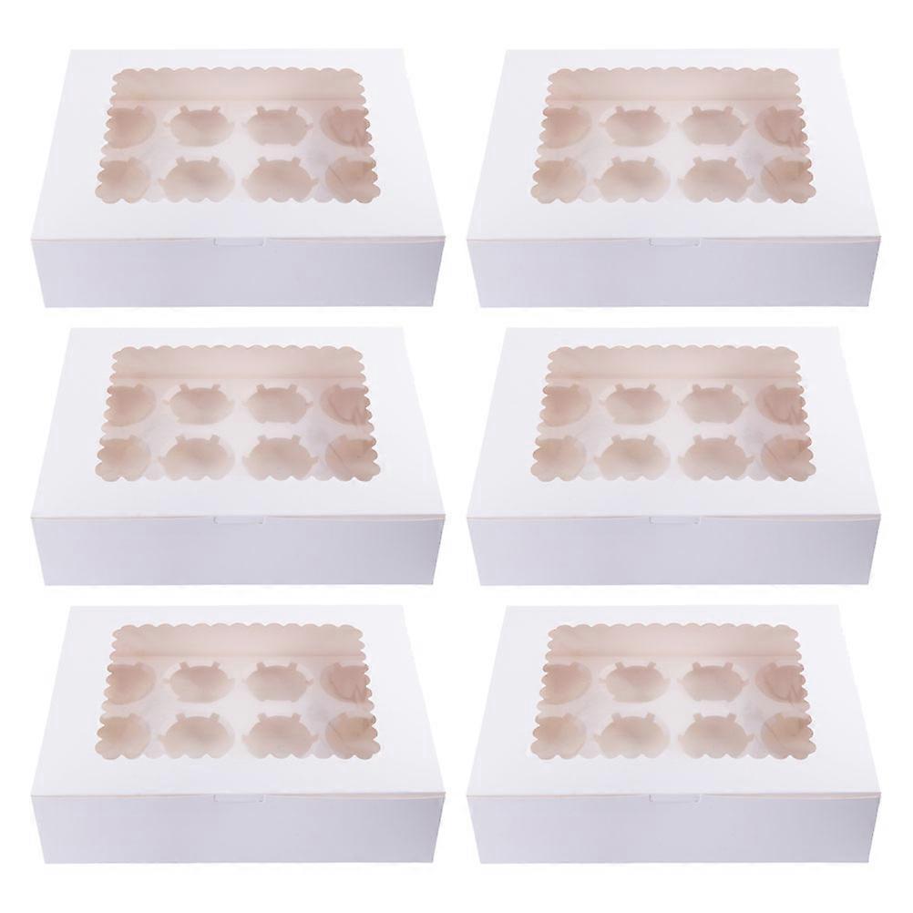 Small Bakery Boxes Cupcake Carriers Packaging Box General Users 32.5x25x9cm 6Pcs