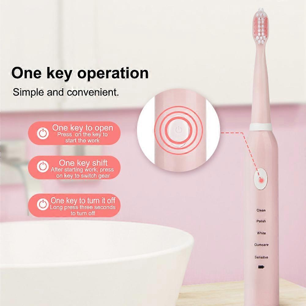 SA-86 Electric USB Rechargeable Toothbrush High Frequency Low Noise Timing 5 modes Adjustable Waterproof 4 Brush Heads