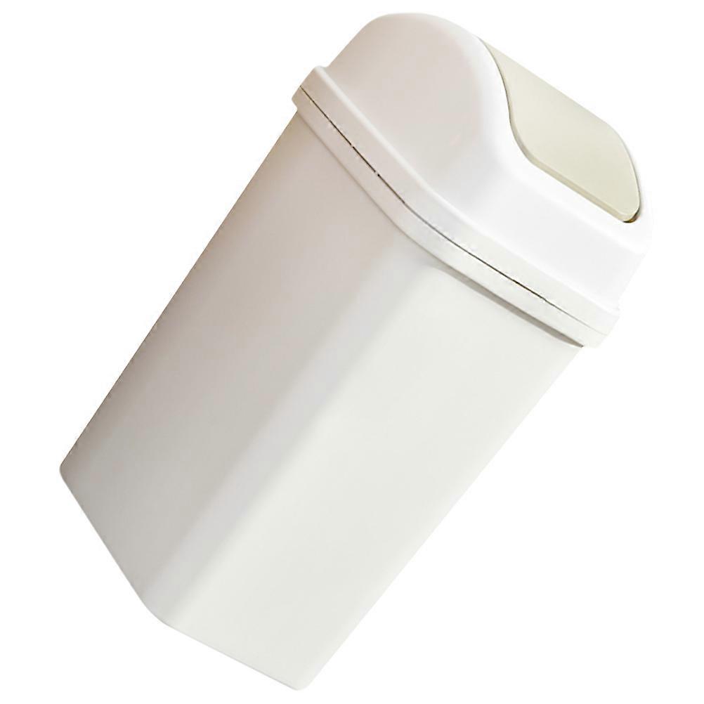 Plastic Trash Can Garbage Container Swing Lid Rectangular Shape European Style Home 1Set