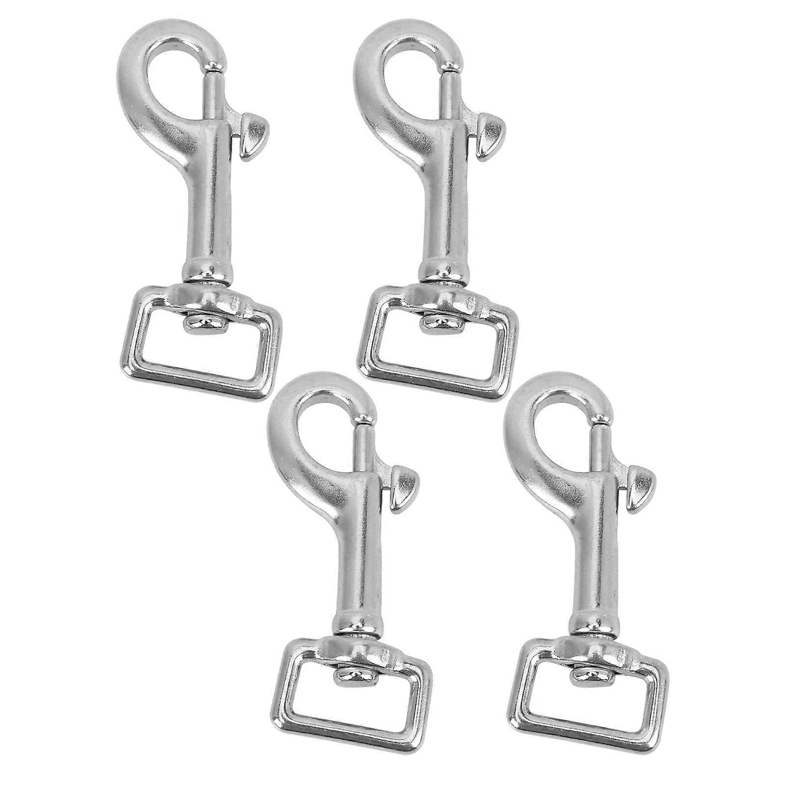 4PCS Snap Hook Square Ring Single Head Pet Buckle Stainless Steel for Wallet Backpack