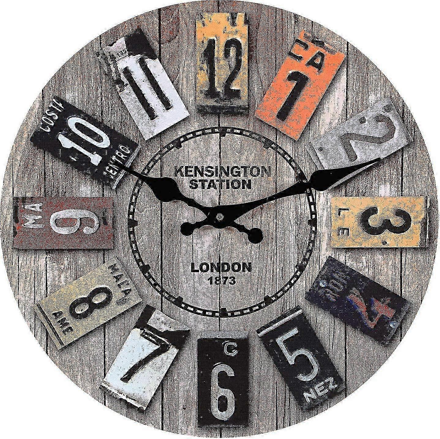 Wooden 12 Inch Wall Clock Vintage Design Large Silent Clock