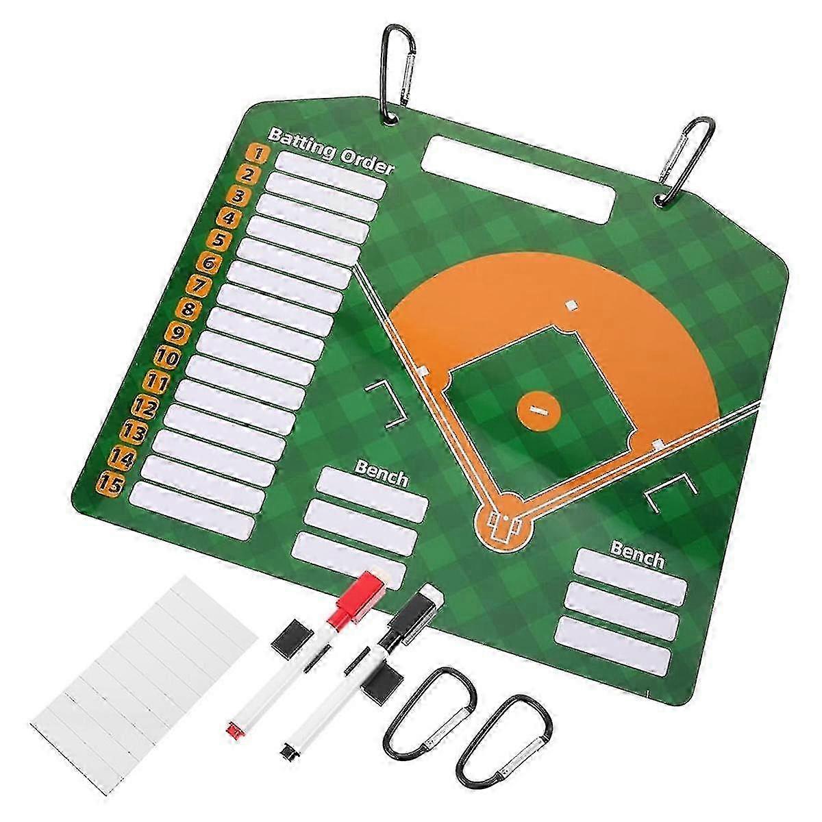 Magnetic Baseball & Softball Lineup Board with Dry Erase Marker - Coaching Accessories for Easy Game Planning & Team Management (Model B16)
