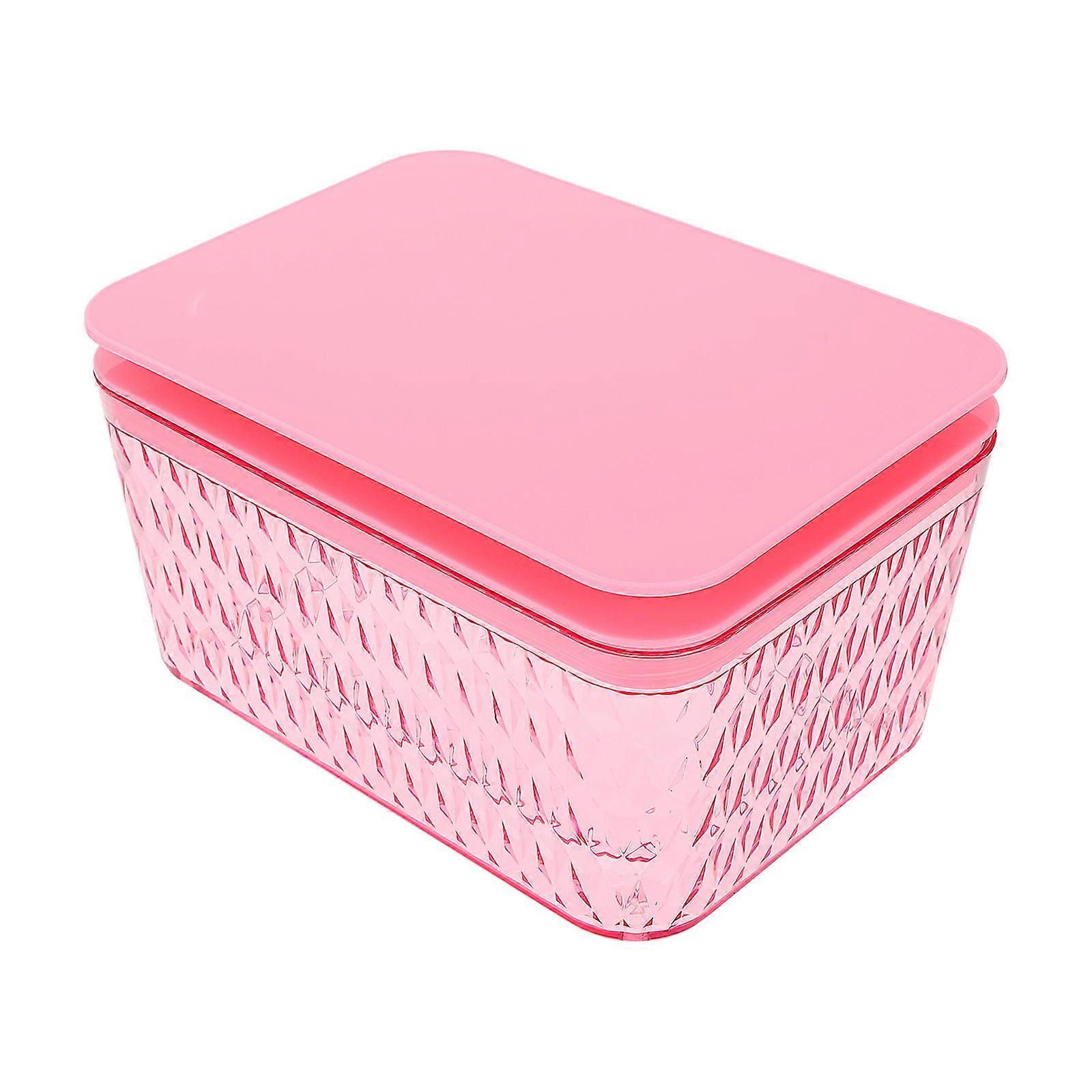 Pink Material Wet Tissue Box with Non Slip Rubber Feet for Home Use Rotating Buckle Design 1pc