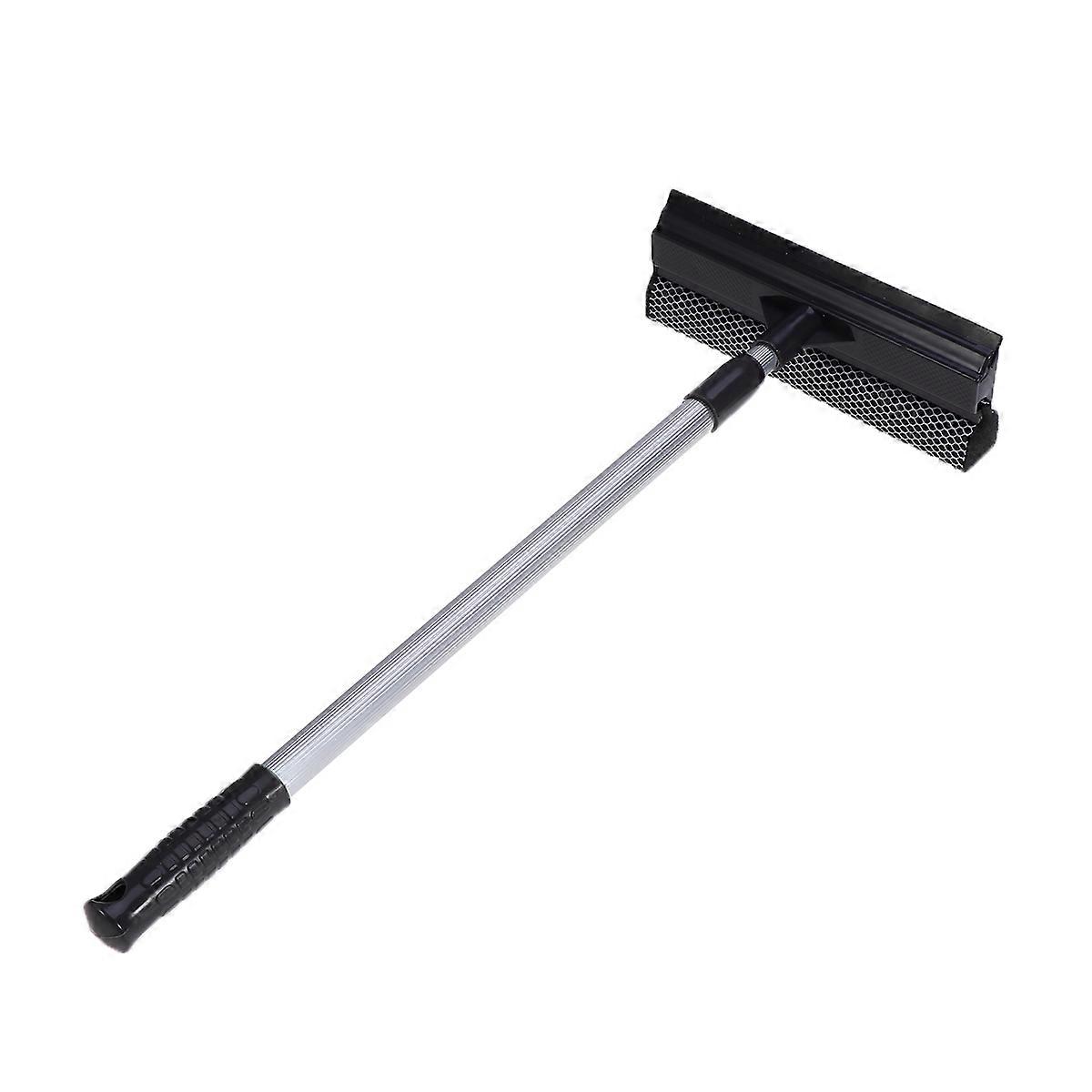 Telescopic Window Cleaner with Extendable Aluminum Handle and Microfiber Squeegee for Streak Free Indoor Glass Cleaning